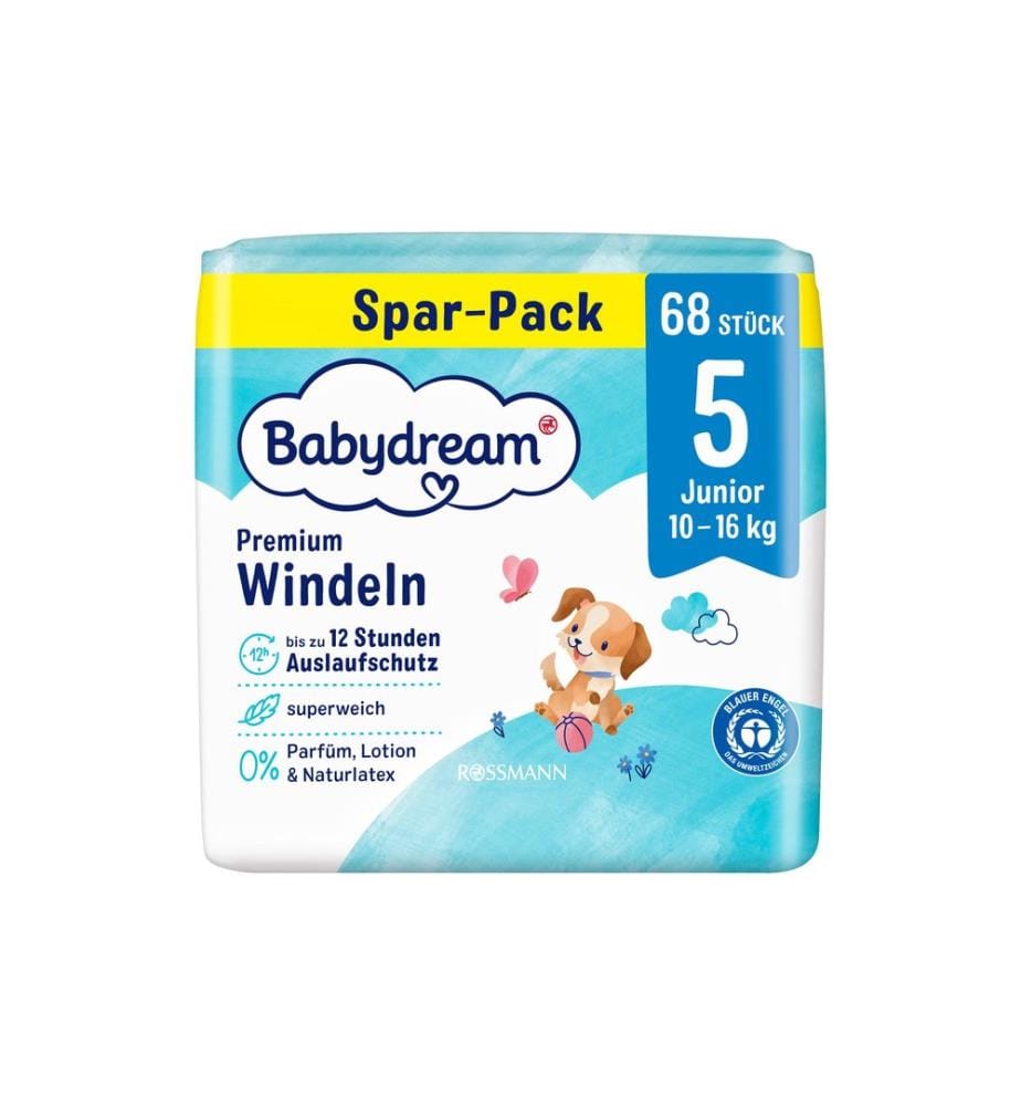Babydream - Couches Premium Junior Paquet Jumbo, taille 5