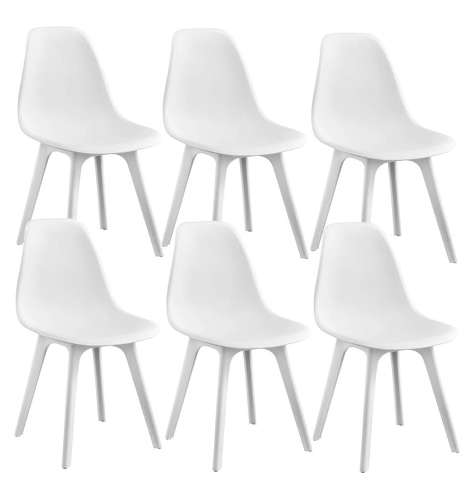 Chaise de salle à manger Brevik (6 pièces) 83x54x48 cm Blanc