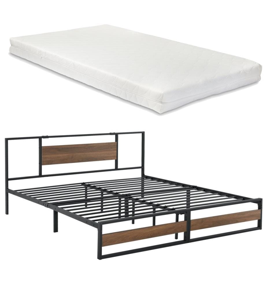 Lit métallique Villach 180x200 cm avec matelas à froid
