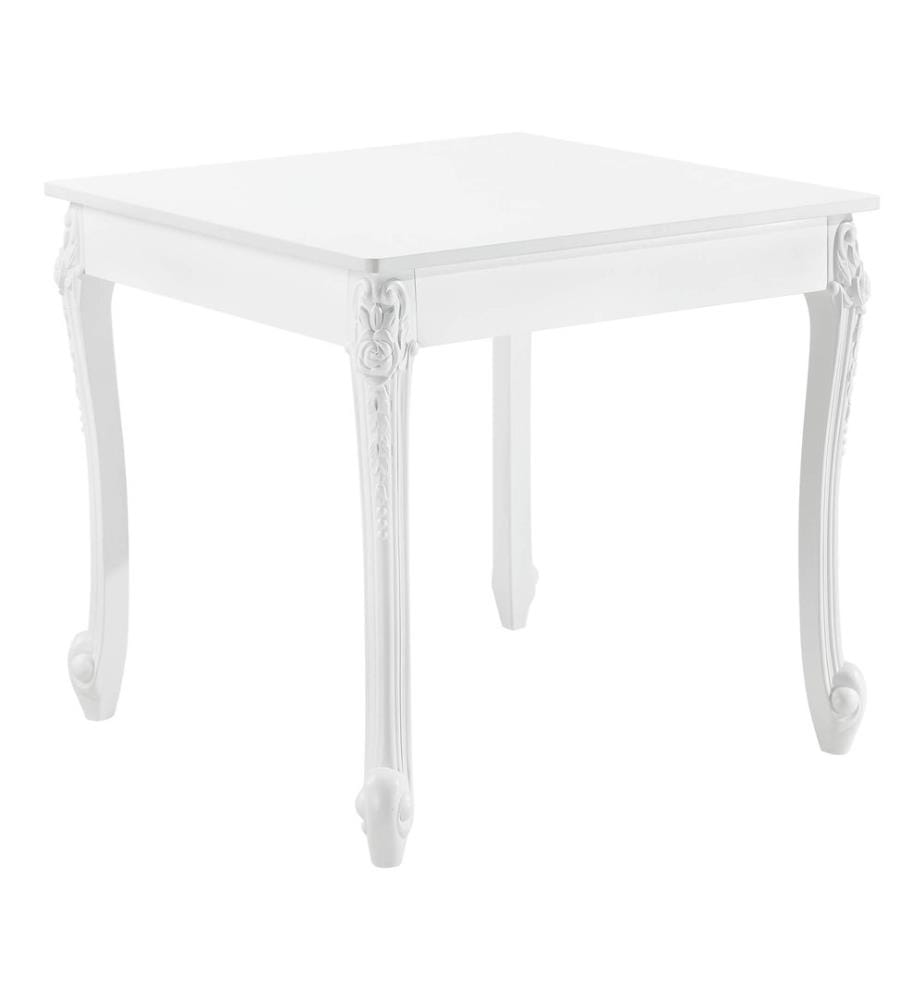 Table de salle à manger Lüneburg 80x80x76 cm style cottage blanc