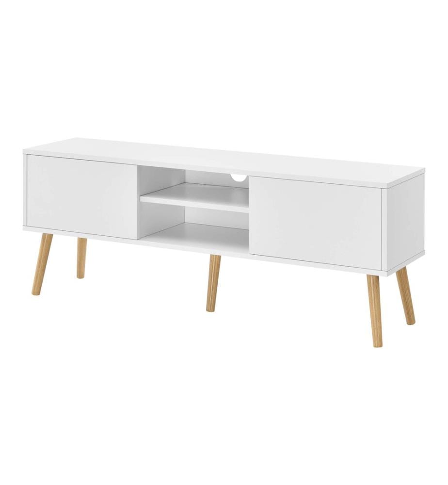 Table de télévision Eskilstuna 120 x 29.5 x 46.5 cm avec 2 portes d'armoire