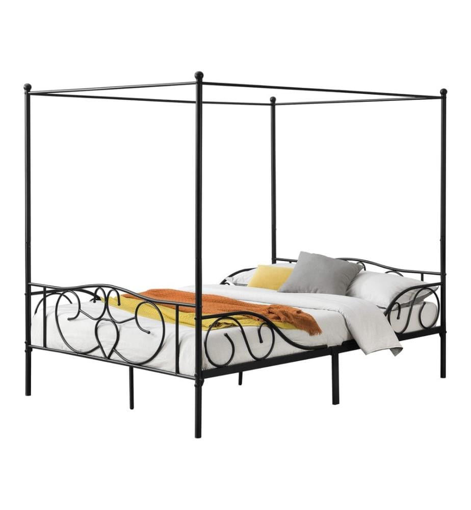 Hi mmelbett Finström 140x200 cm Cadre de lit métallique avec sommier à lattes