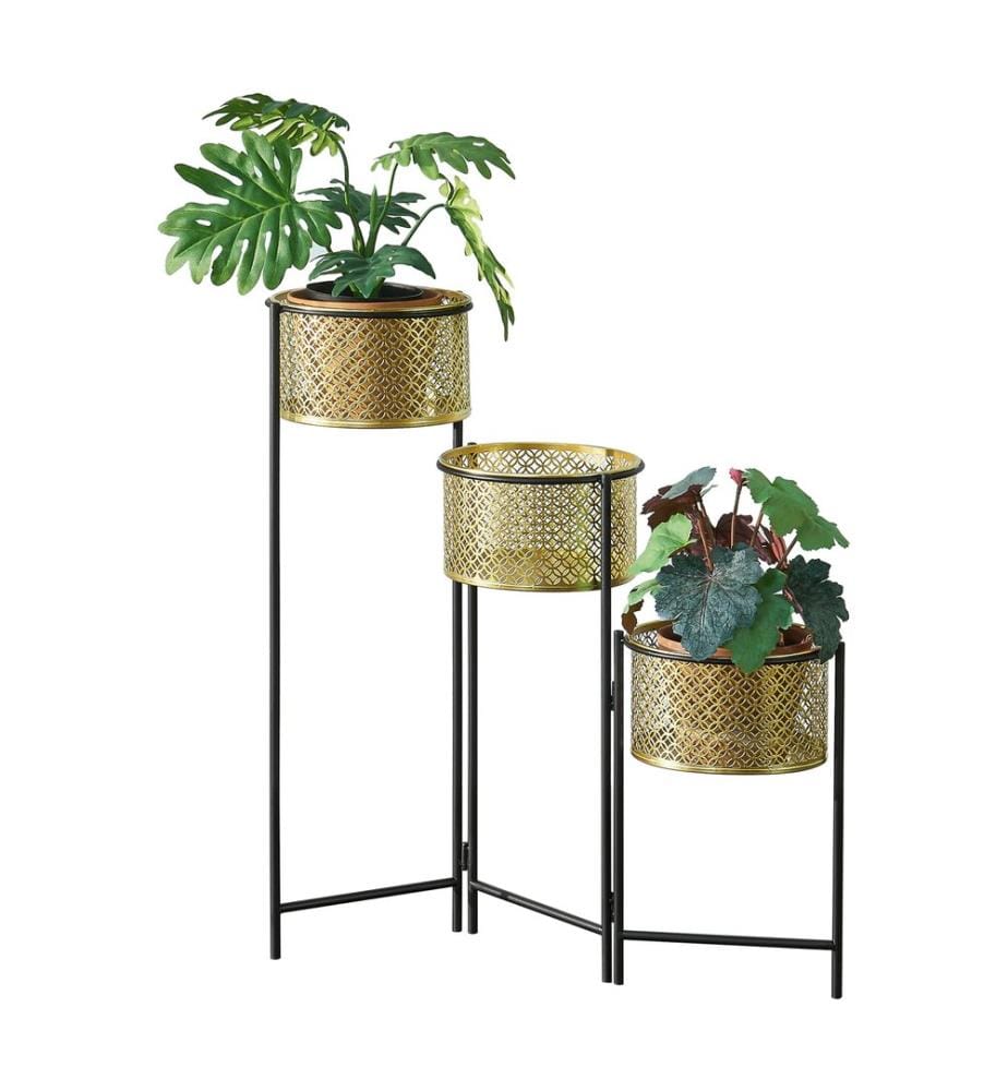 Support pour plantes Doel pour 3 pots, couleur laiton