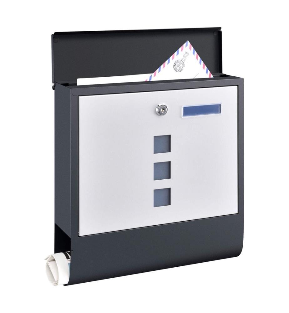 Boîte aux lettres Sanitz 34 x 31 x 10 cm, acier anthracite argenté