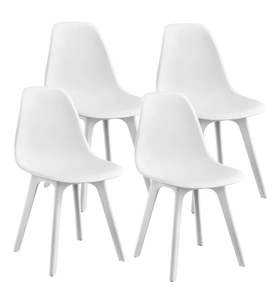 Lot de 4 chaises de salle à manger Brevik, 83 x 54 x 48 cm, blanc