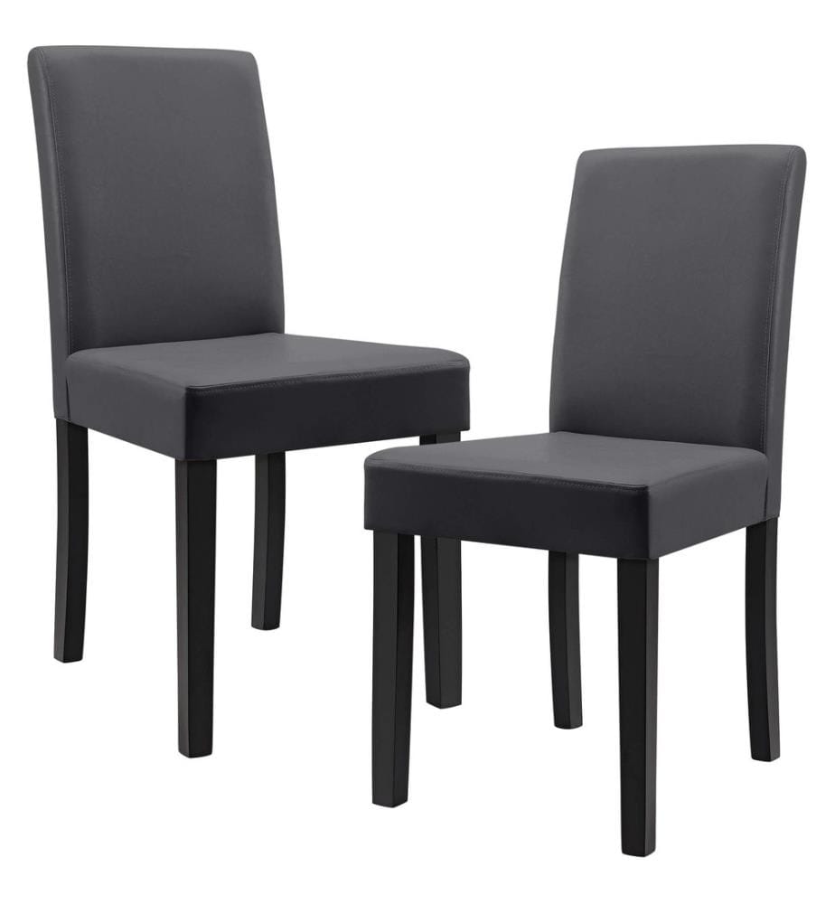 Lot de 6 chaises de salle à manger « Den Haag » en similicuir gris foncé