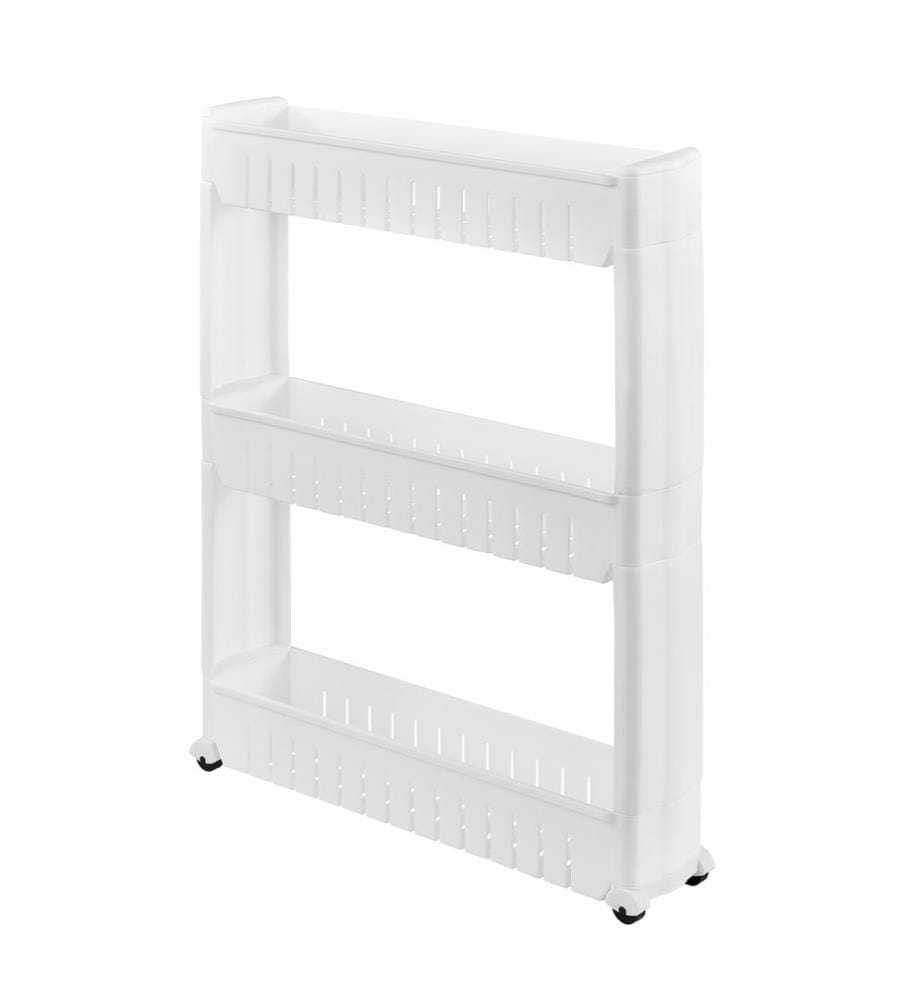 Étagère à roulettes 72 x 12 x 54,5 cm, 3 étages, blanche
