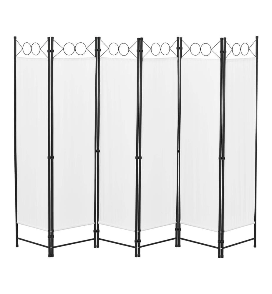 Paravent de séparation Saragosse, 6 panneaux, 240 x 171 cm, blanc