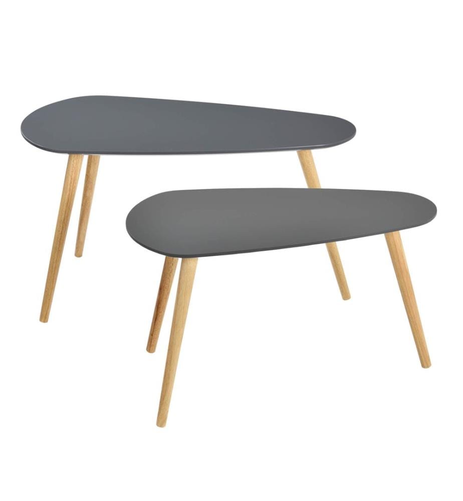 Lot de 2 tables basses Langesund, gris