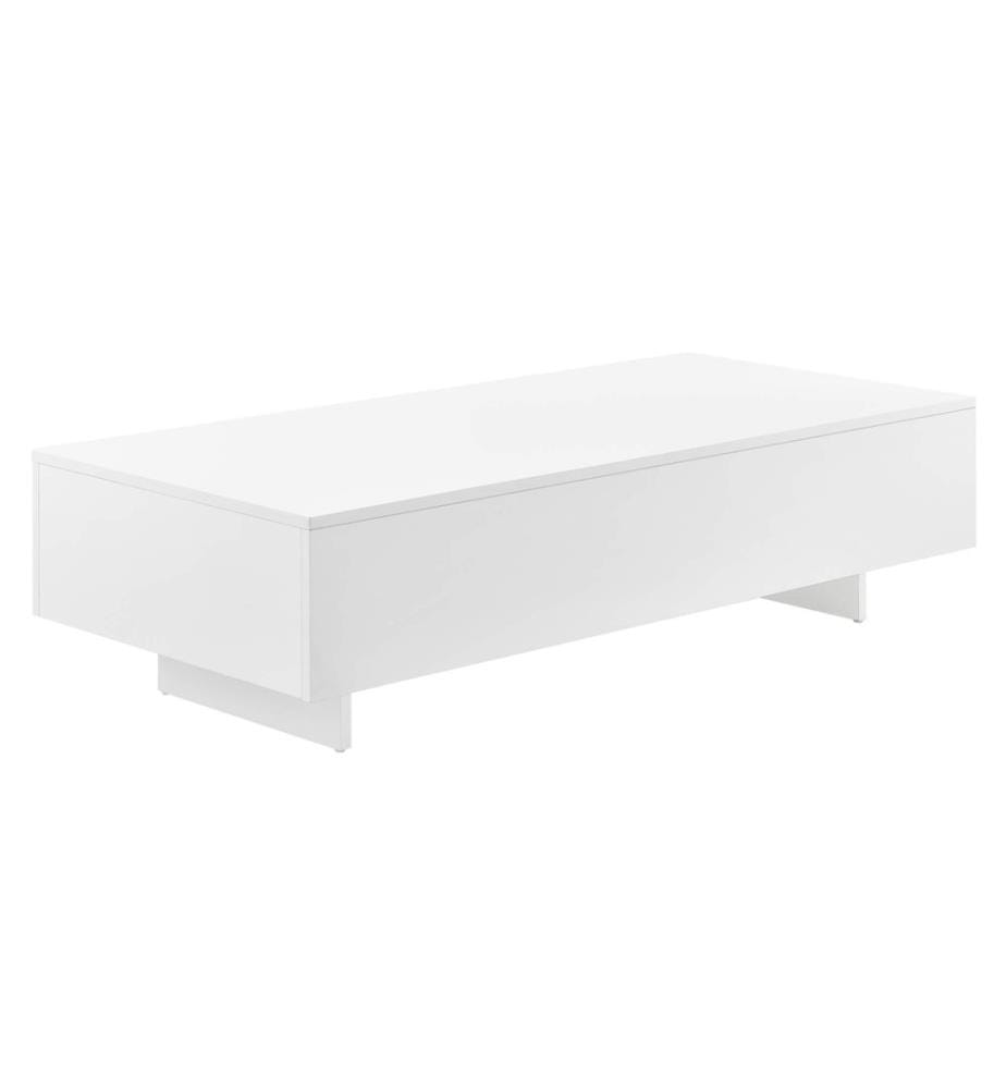 Table basse Lärketorp 115 x 55 x 31 cm, blanc brillant