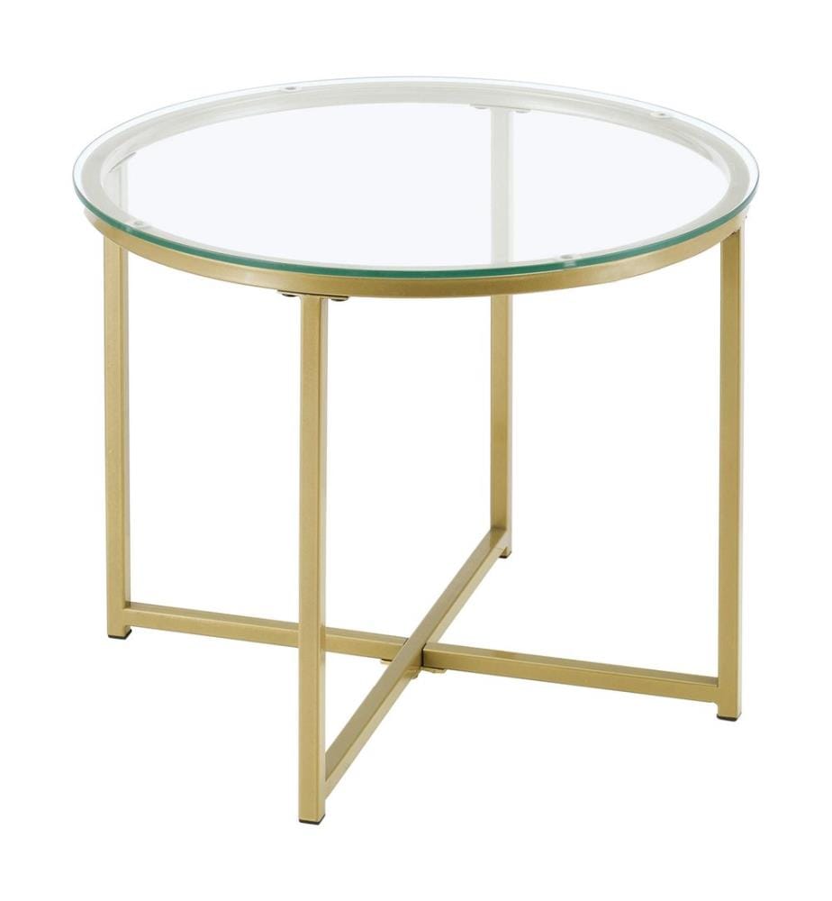 Table d'appoint Alavieska, structure en acier, 50 x 42 cm, dorée