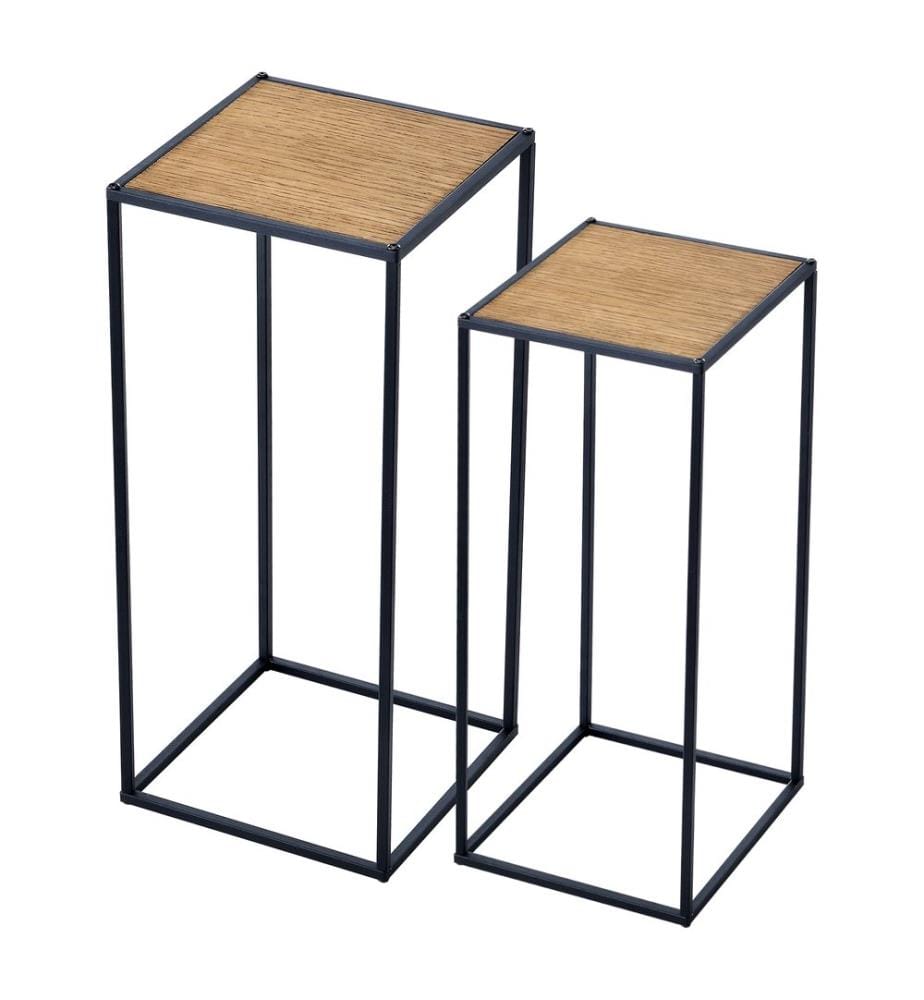 Lot de 2 tables d'appoint Gamleby, lot de tables d'appoint aspect bois