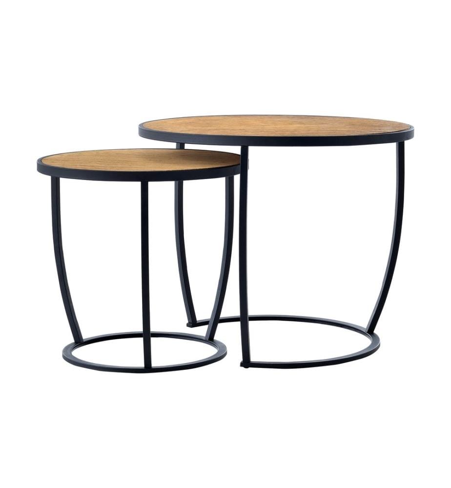 Lot de 2 tables basses Neqi, style bois