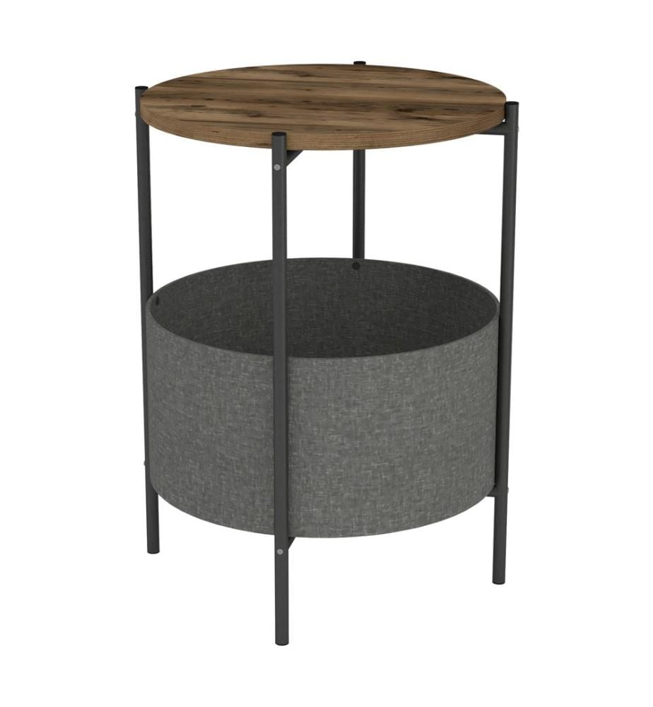 Table d'appoint Hofors 60 x 43 cm, anthracite, aspect chêne antique