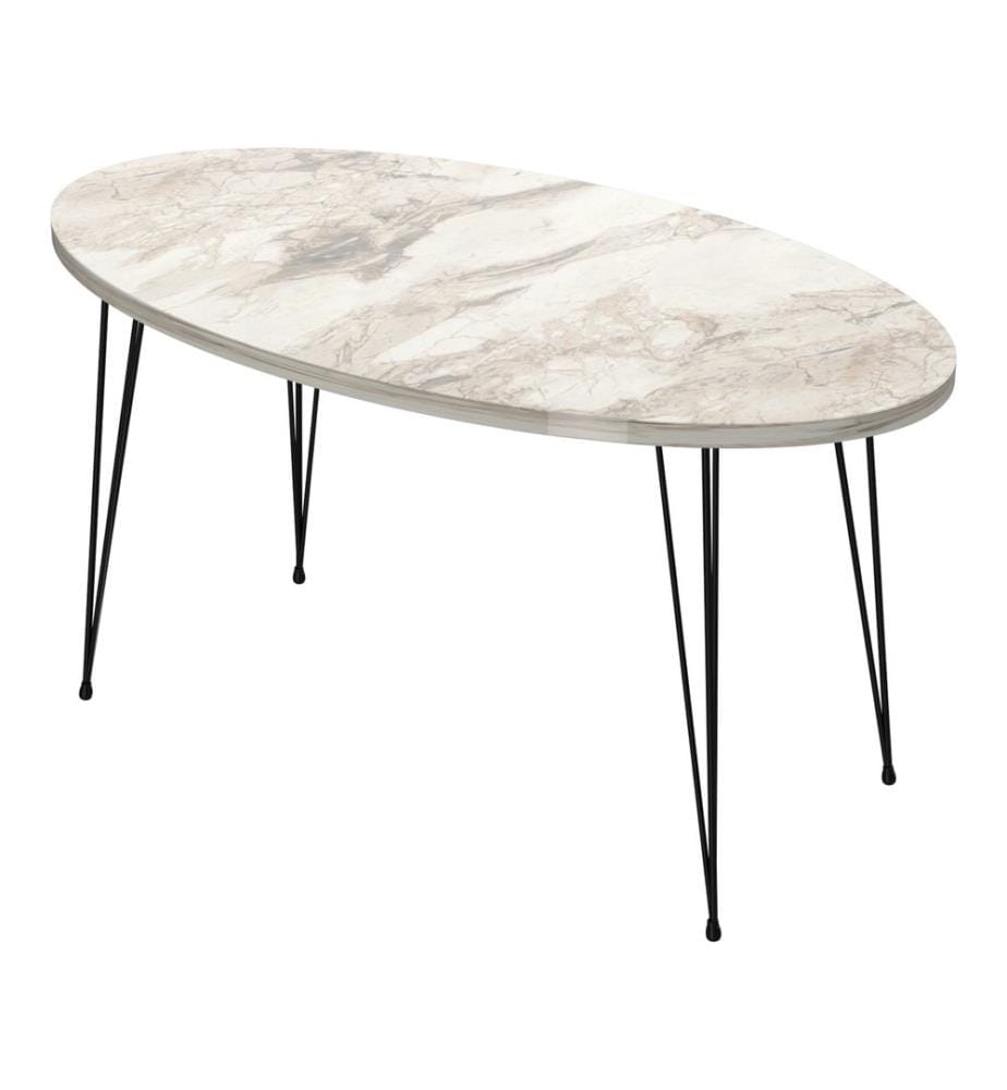 Table basse Skævinge 43 x 90 x 50 cm, blanc marbré