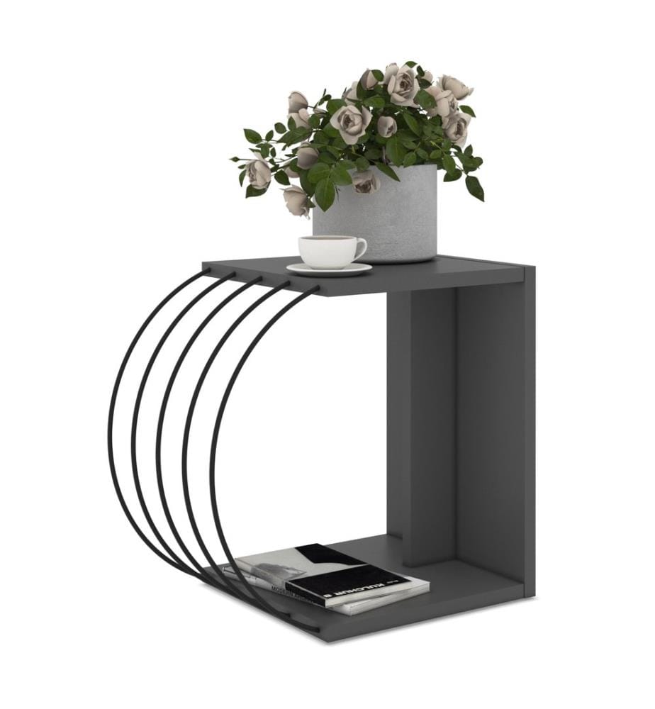 Table d'appoint Vefsn 46 x 30 x 42 cm, anthracite noir