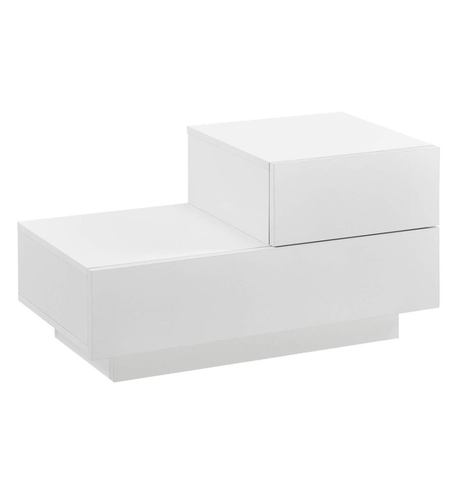 Table de chevet Sebokeng 38 x 70 x 35 cm avec tiroir, blanche