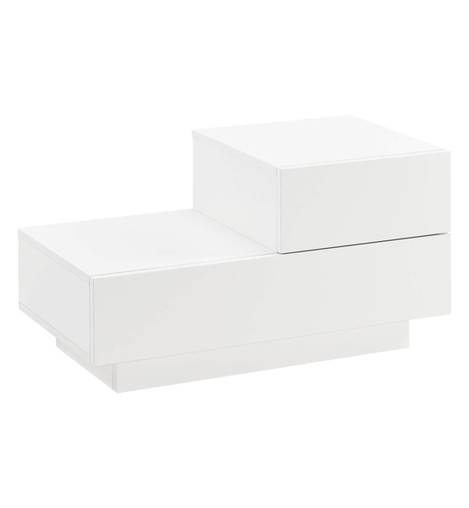 Table de chevet Sebokeng 38 x 70 x 35 cm avec tiroir, blanc
