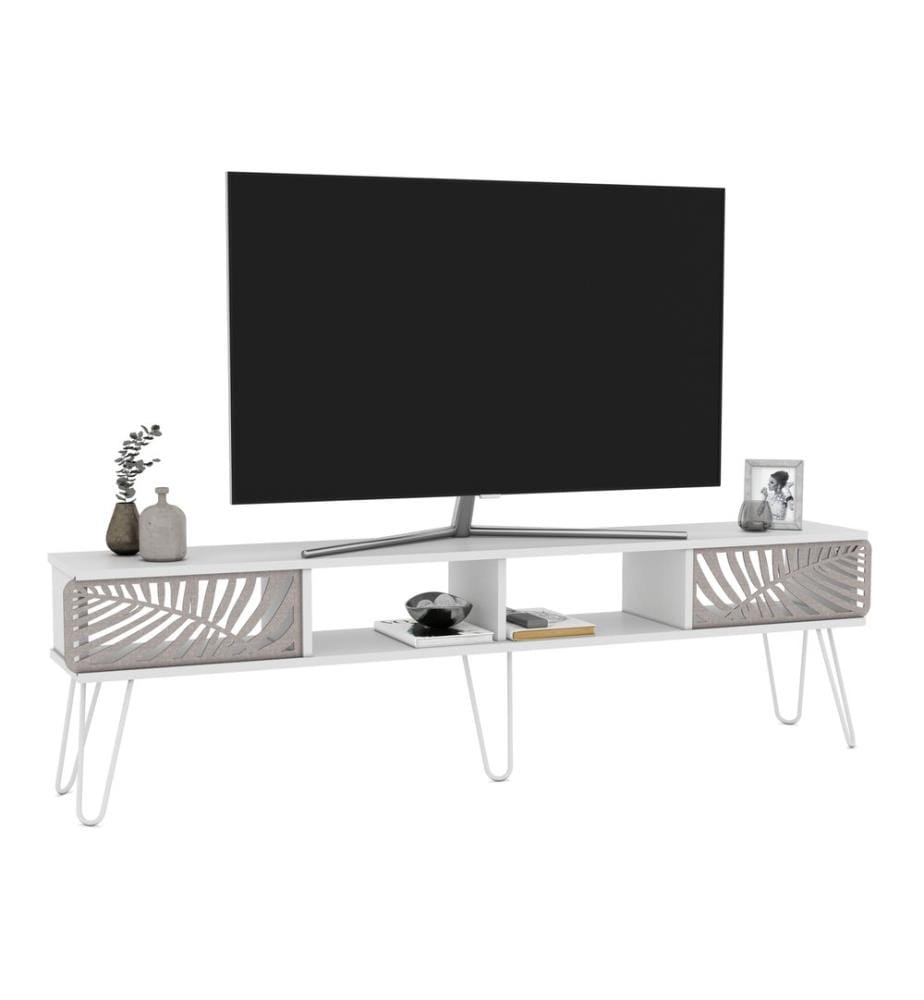 Meuble TV Salangen 180 x 30 x 49 cm, blanc