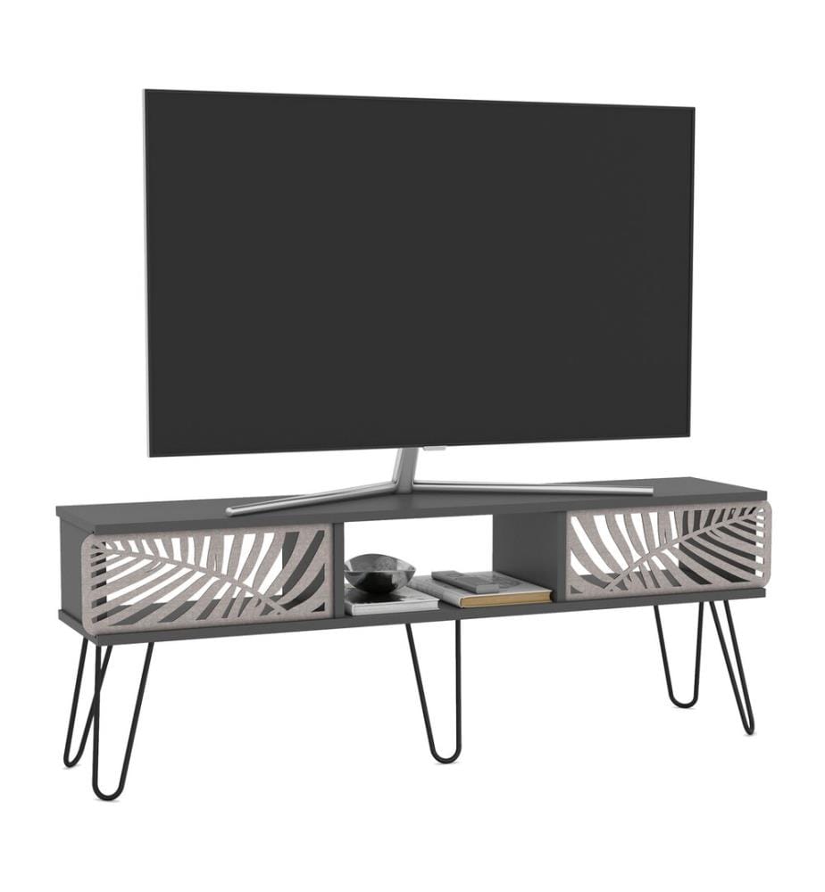 Meuble TV Salangen 139 x 30 x 49 cm, noir anthracite