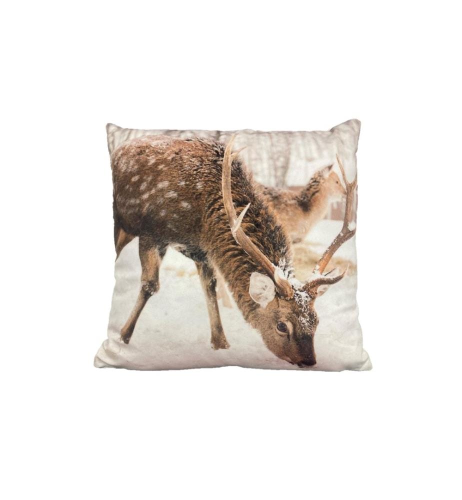 DAMECO - cerf rempli 40 x 40 cm, Brun/Beige