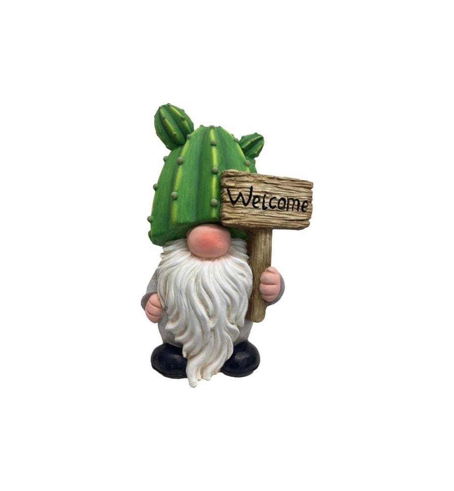 DAMECO - Figure décorative Lutin de jardin Cactus 39.5 x 20.5 x 20 cm