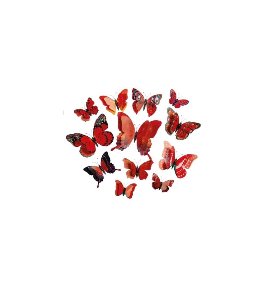 DEKOMAT AG - Cintre Papillons 12 pièces, Rouge