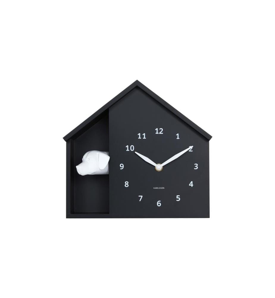 KARLSSON - Horloge murale Peeking Doggy Black