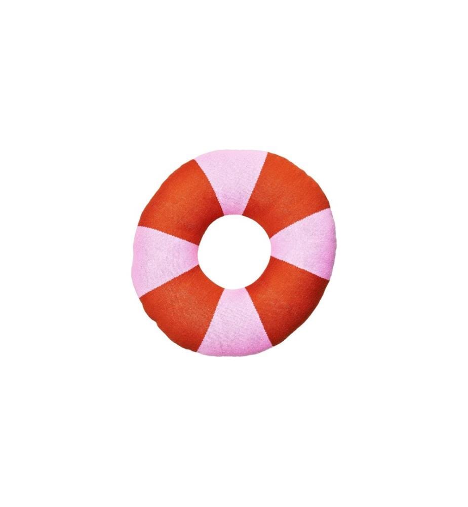 CHIC MIC - Coussin en coton tricoté Donut 50 x 50 cm, Fraise
