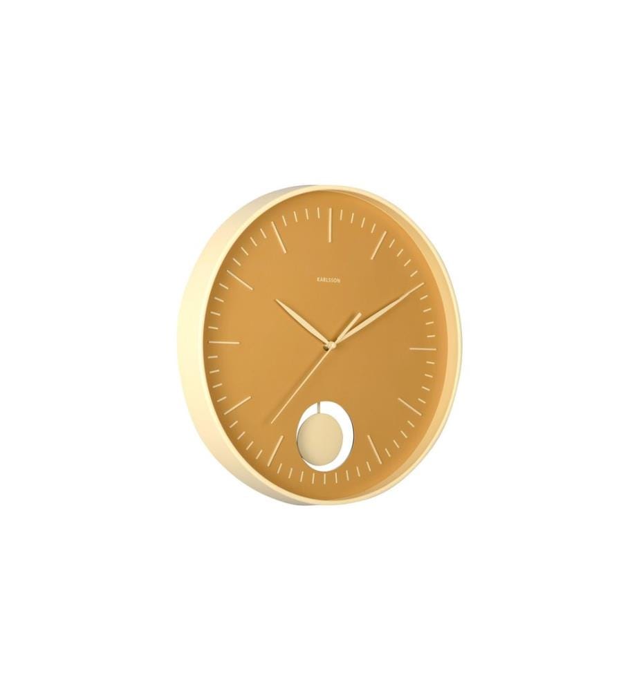 KARLSSON - Horloge murale Grato Pendulum 40.6 cm, Jaune/jaune doux