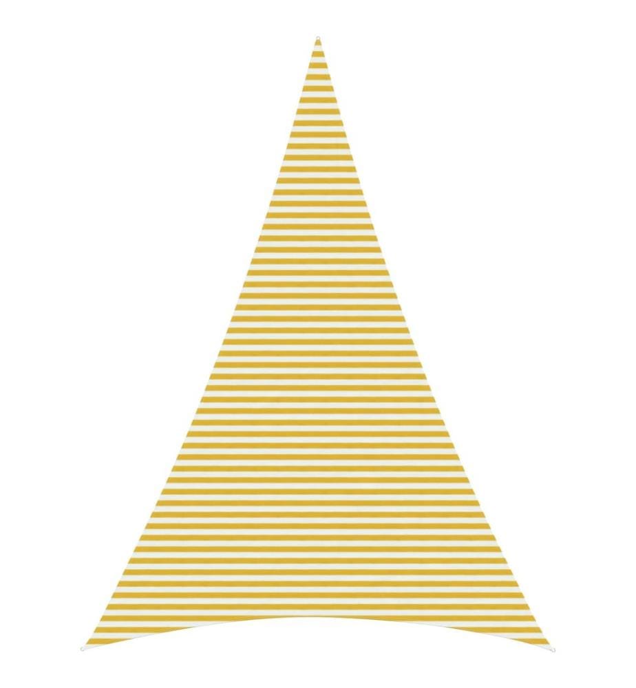 vidaXL Voile d'ombre 5 x 7 x 7 m HDPE Triangulaire Jaune et blanc