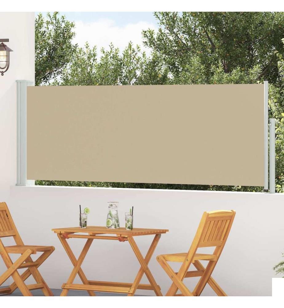 vidaXL Store latéral rétractable Beige 500 x 100 cm Polyester
