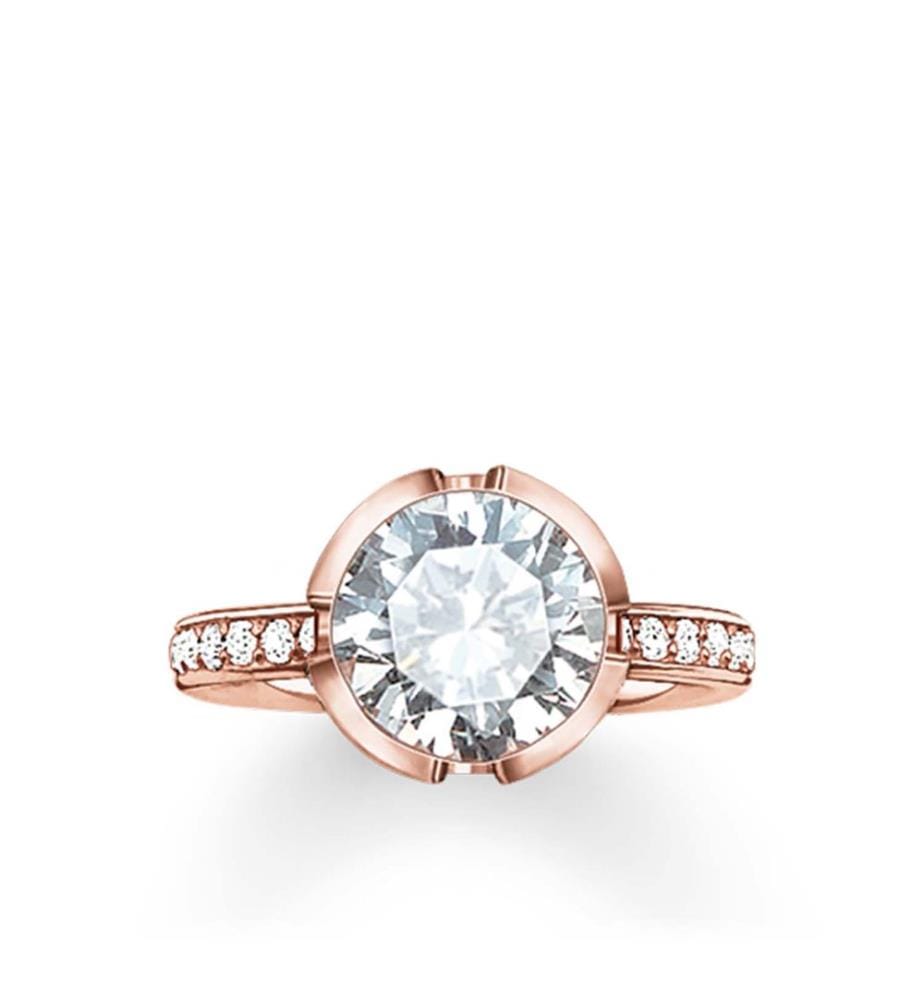 Bague - Or rose avec Zircon