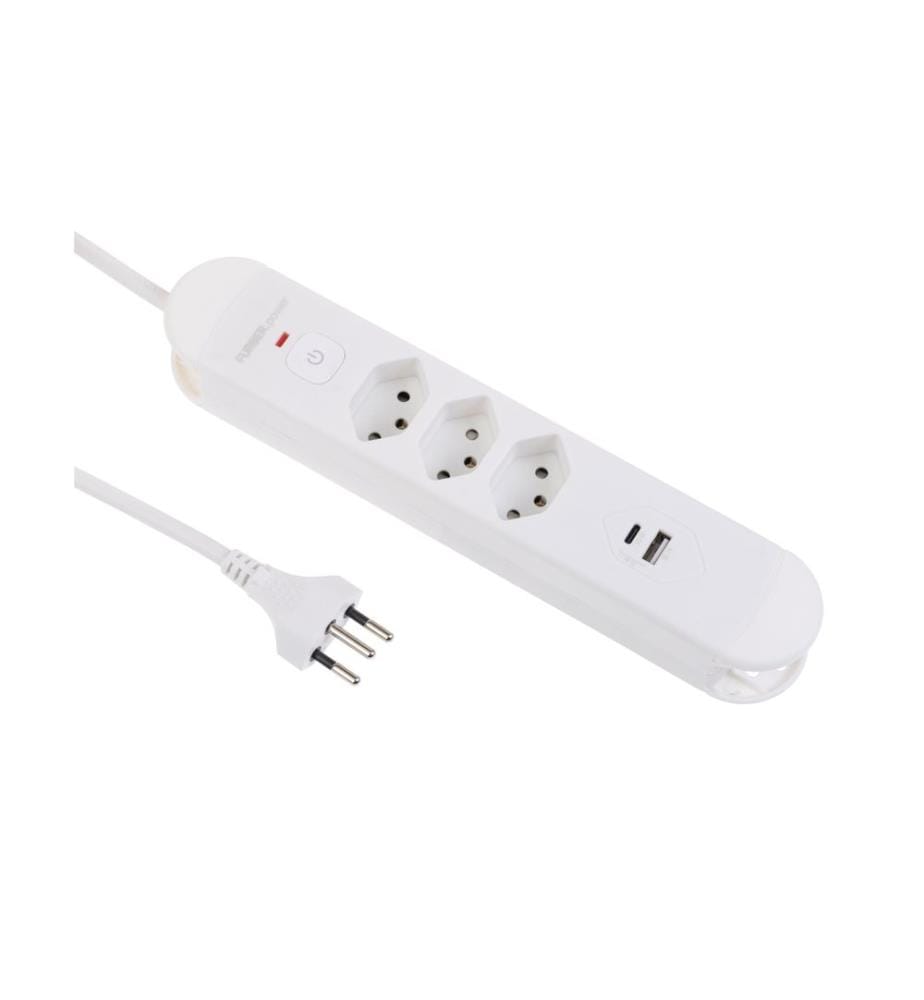 FURBER.POWER - Bloc multiprises Tuttovario 3 x T13, 1 x USB C, 1 x USB A