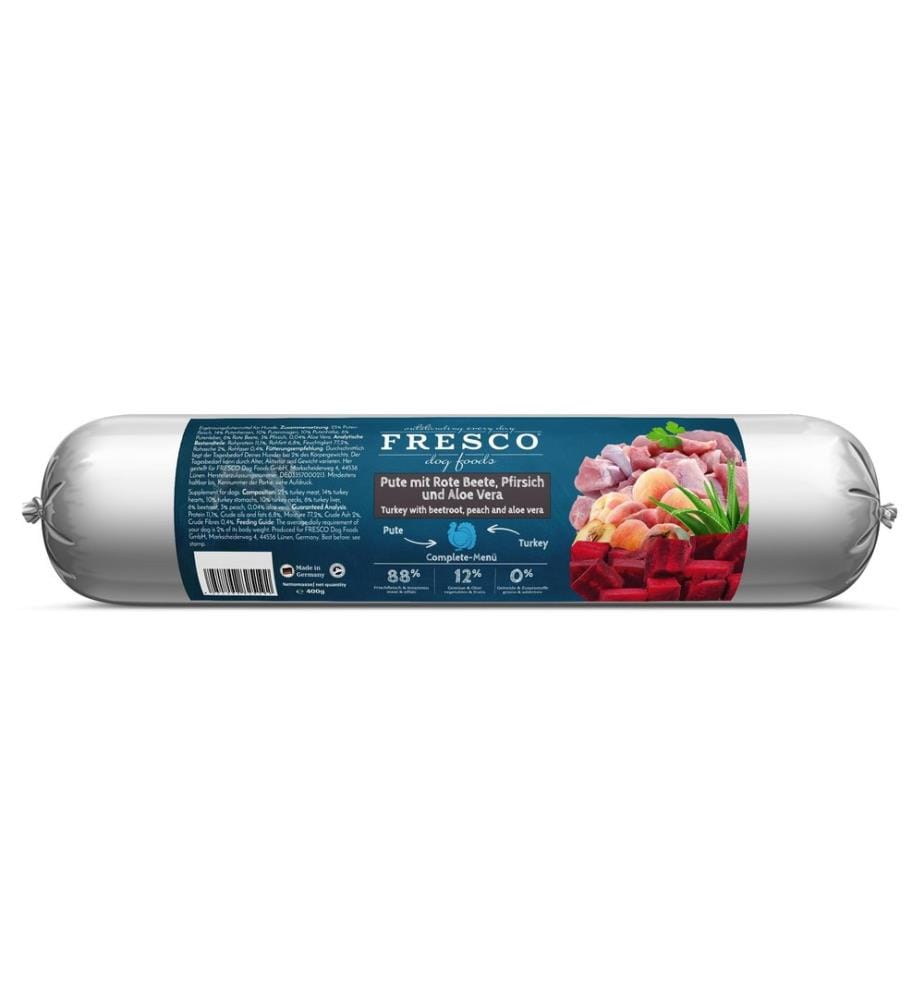FRESCO - Alimentation humide Dinde BARF avec betterave, 400 g