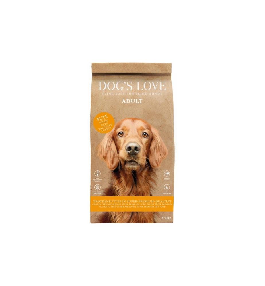 DOG'S LOVE - Alimentation sèche Adulte, Dinde, 12 kg