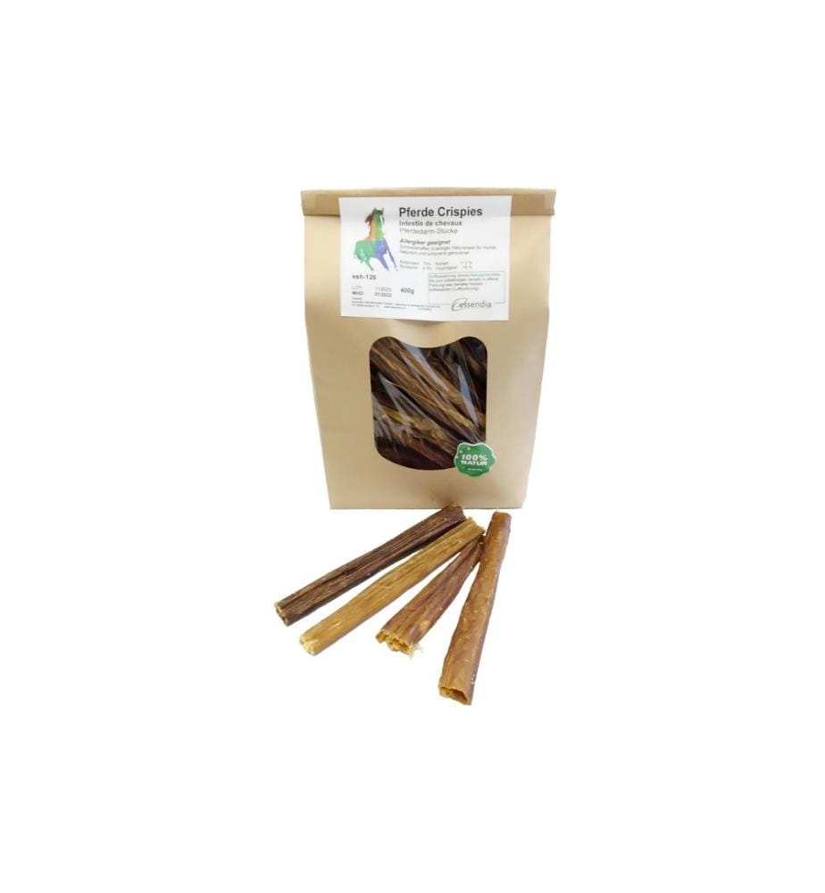 essendia - Produit à mâcher Crispies de cheval morceaux d'intestin, 400 g