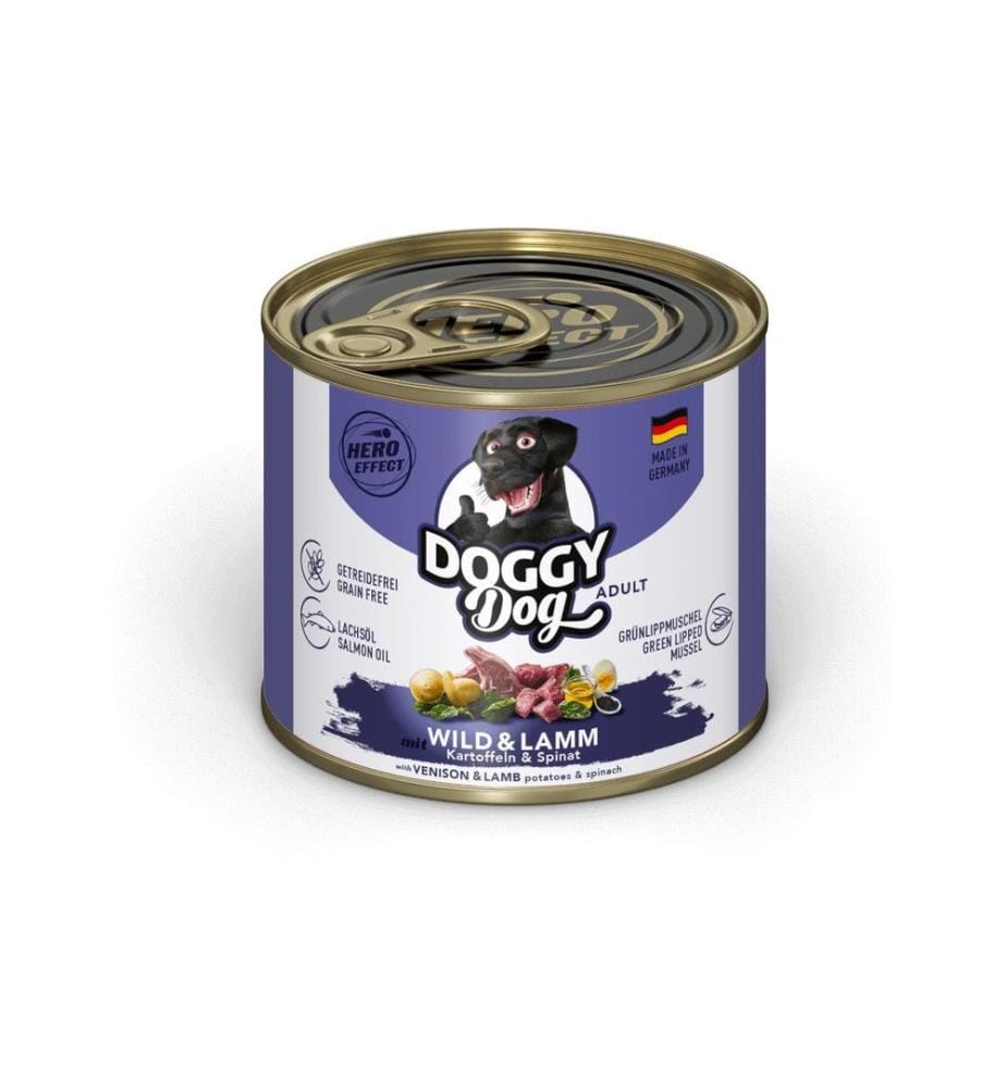 DOGGY Dog - Alimentation humide Boîte gibier, agneau Adult 200 g