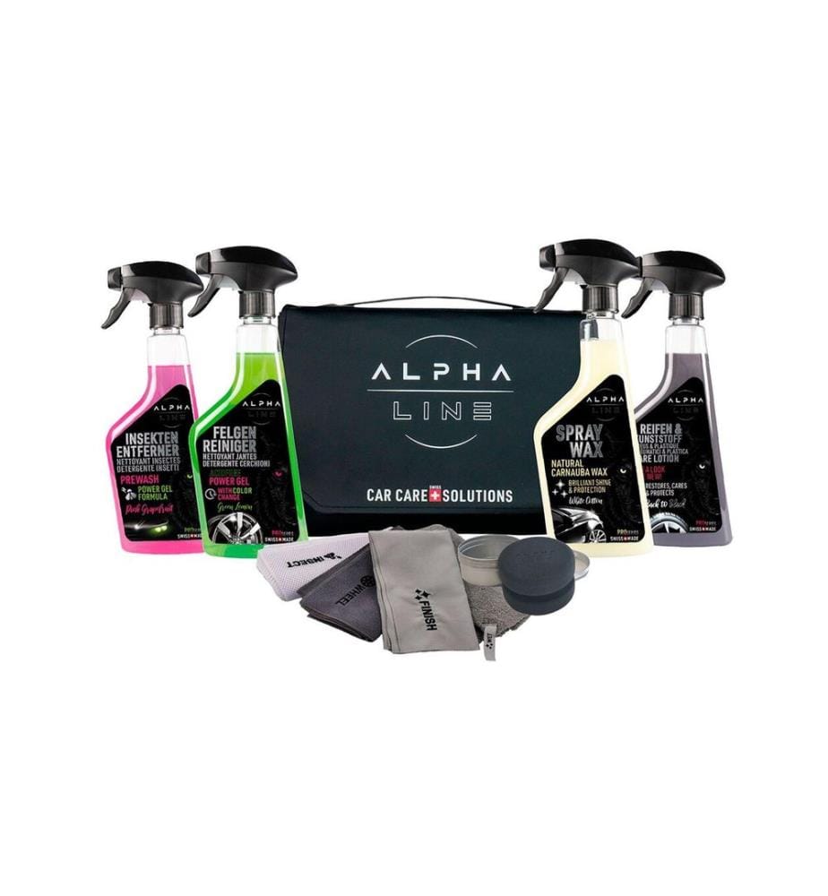 Alpha Line - Car Care Set en poche 9 pièces
