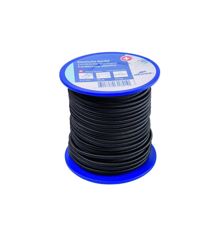 Meister - Tendeur en caoutchouc Ø 3,5 mm, 25 m, 30 kg, Noir