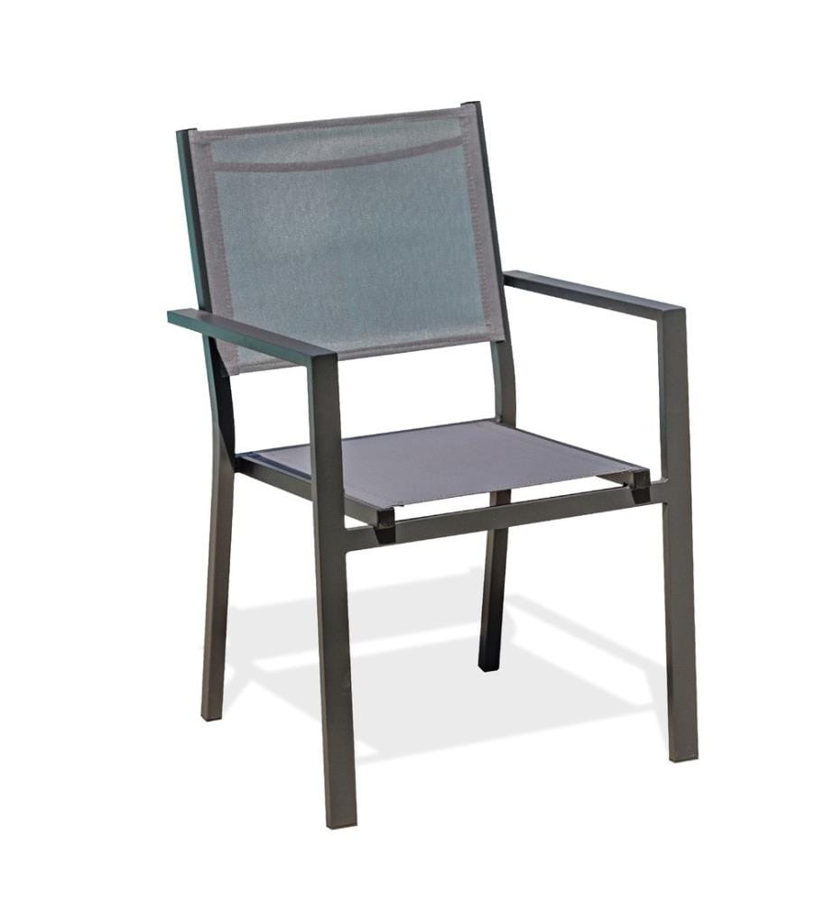 Fauteuil de jardin TOLEDE empilable en aluminium et textilène