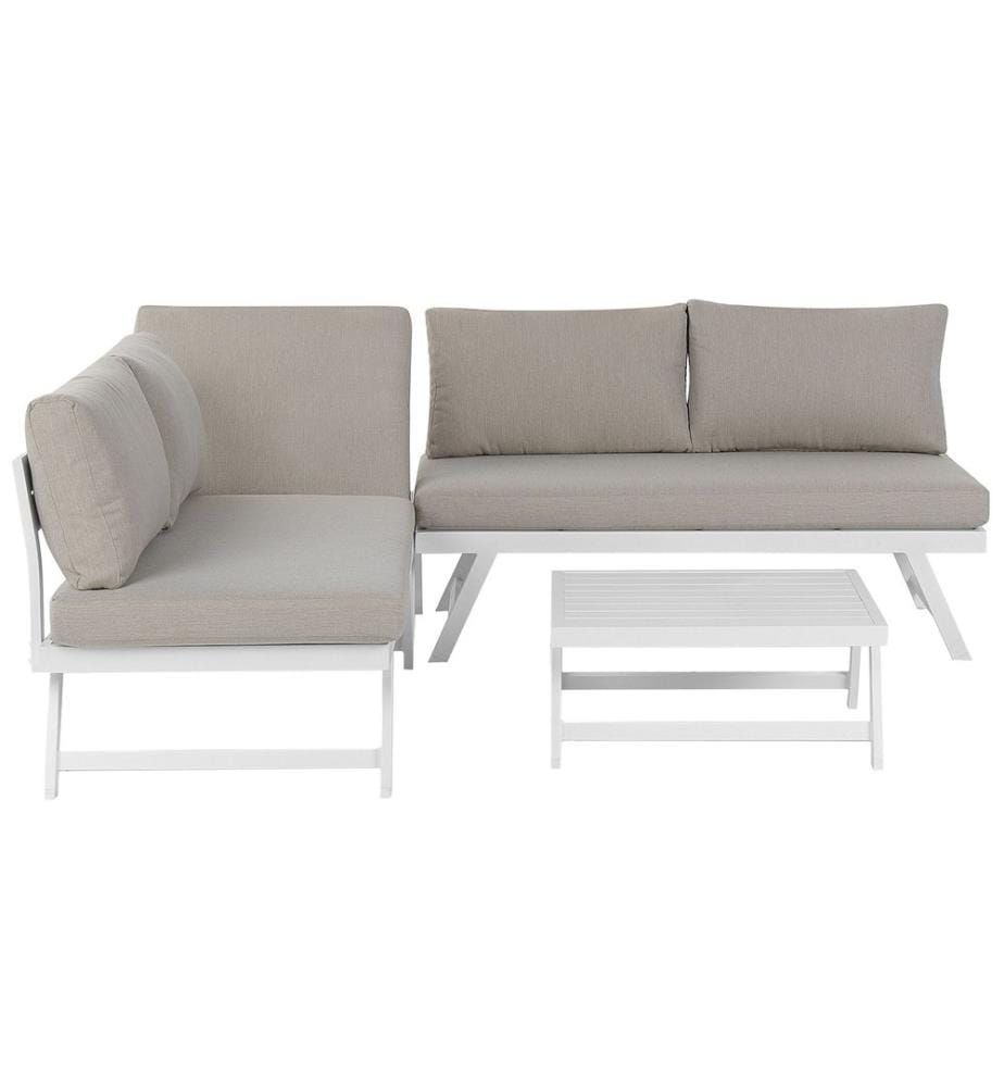 Ensemble de canapés d'angle de jardin 5 places COCCORINO Métal Taupe