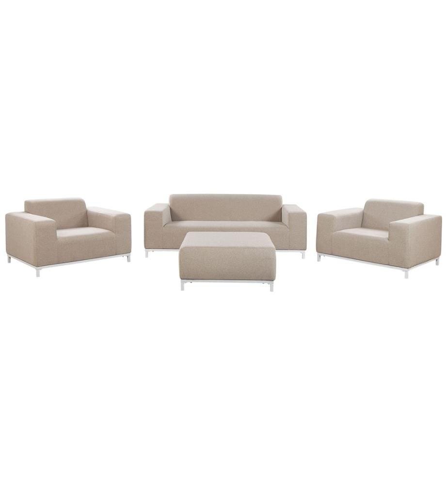 Ensemble de salon de jardin avec table 5 places ROVIGO Beige