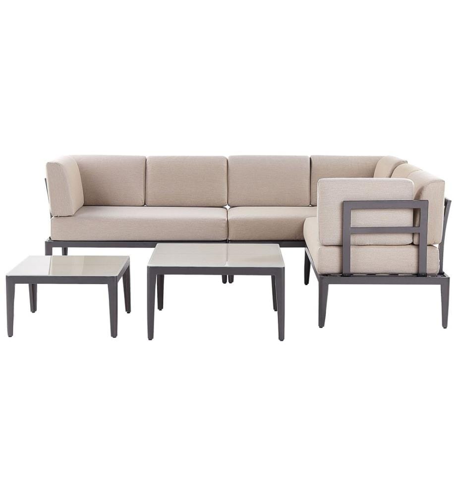 Ensemble de canapés d'angle de jardin 6 places RIMA III Côté gauche Métal Beige