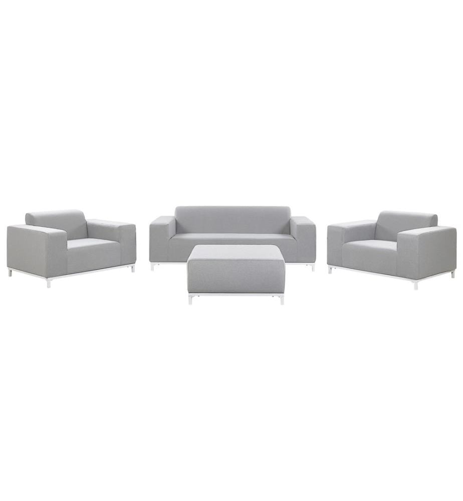 Ensemble de salon de jardin avec table 5 places ROVIGO Gris clair