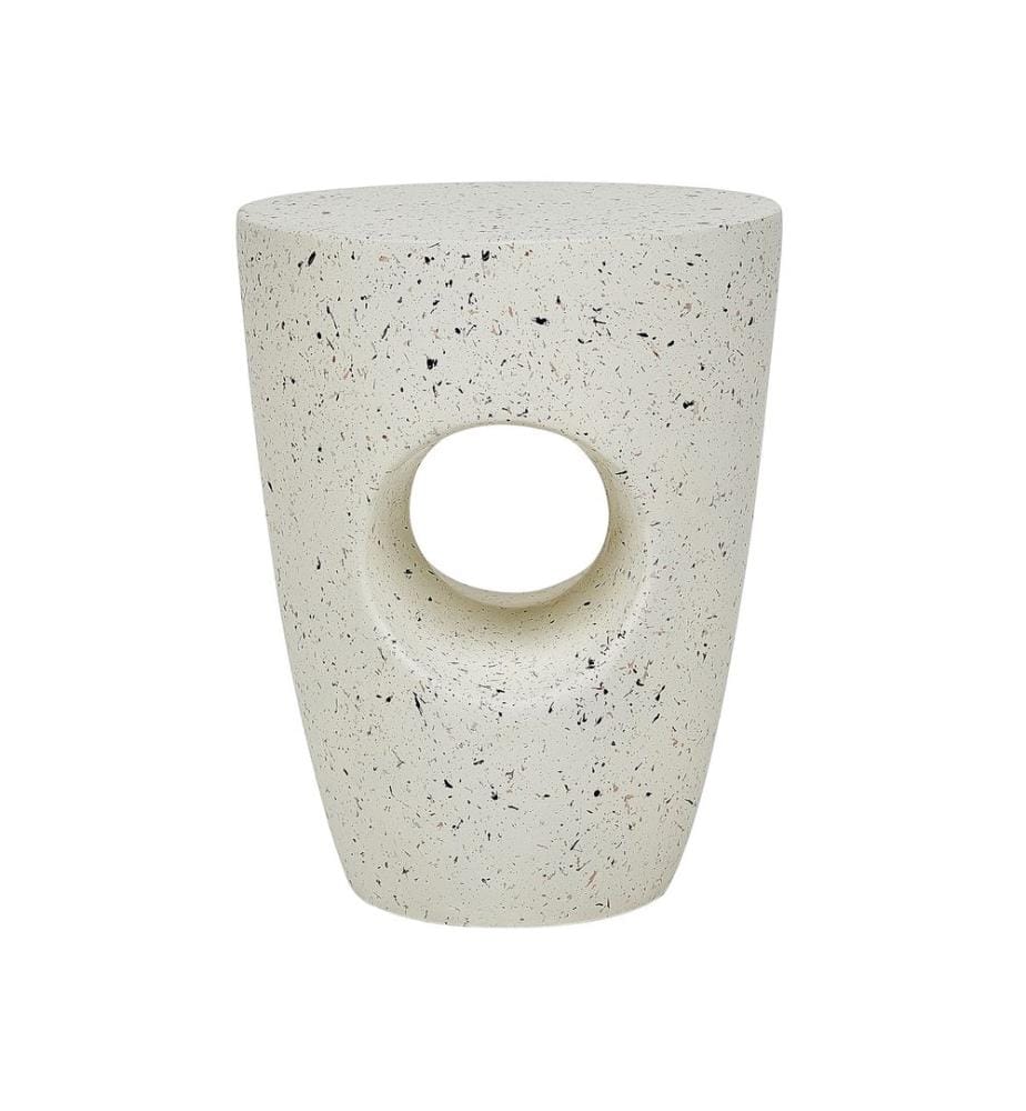 Table d'appoint EDOLO 37 cm 37 cm Effet terrasse Terrazzo blanc