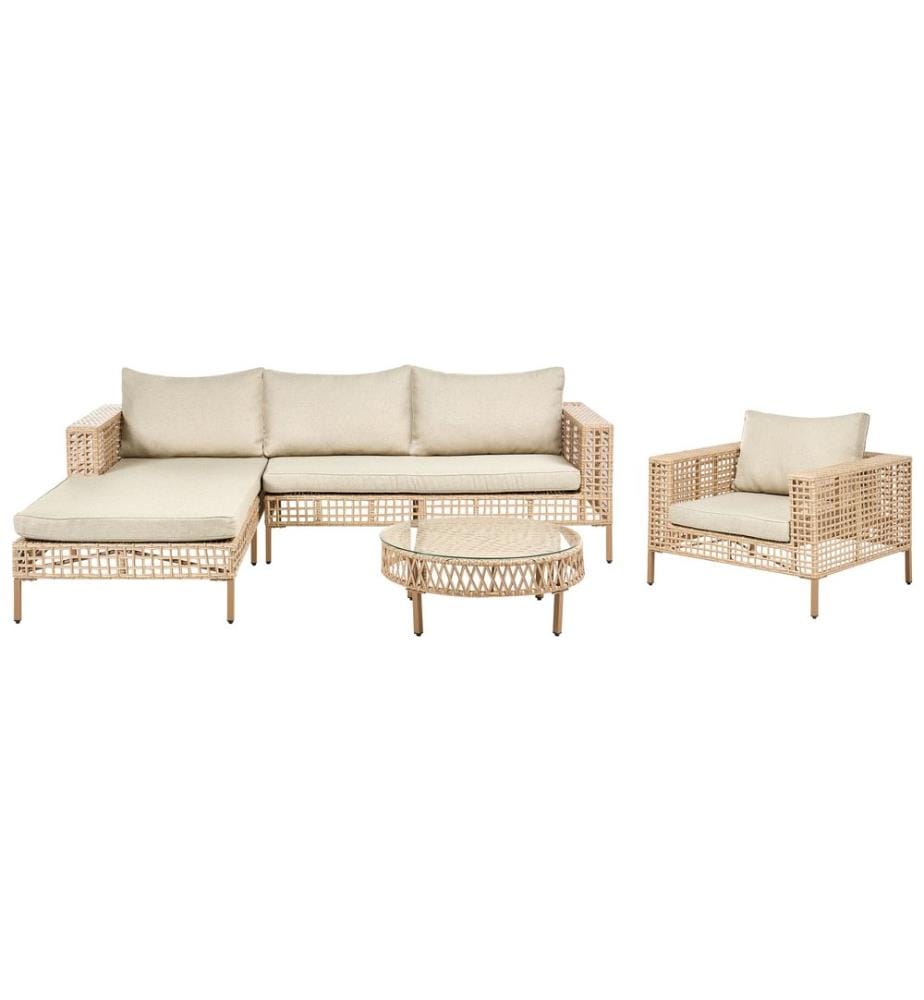 Ensemble de salon de jardin avec table 4 places CALASETTA Côté droit Beige