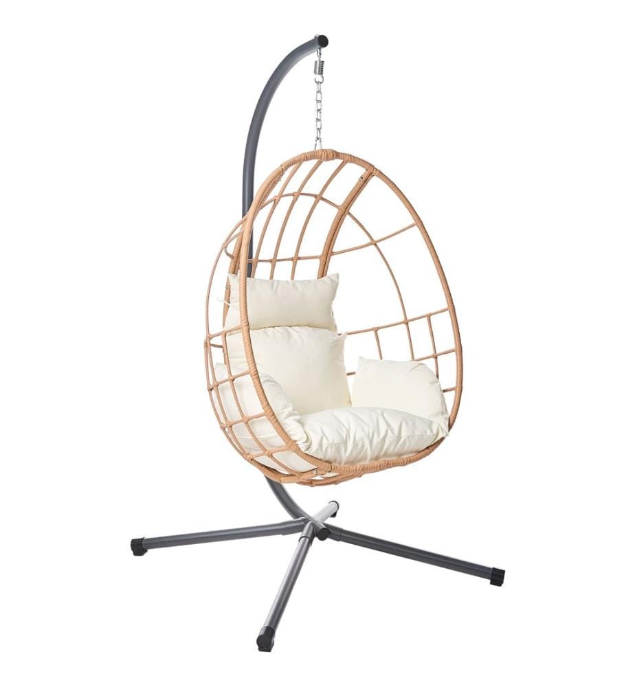 Fauteuil suspendu avec support MALCESINE Métal Naturel