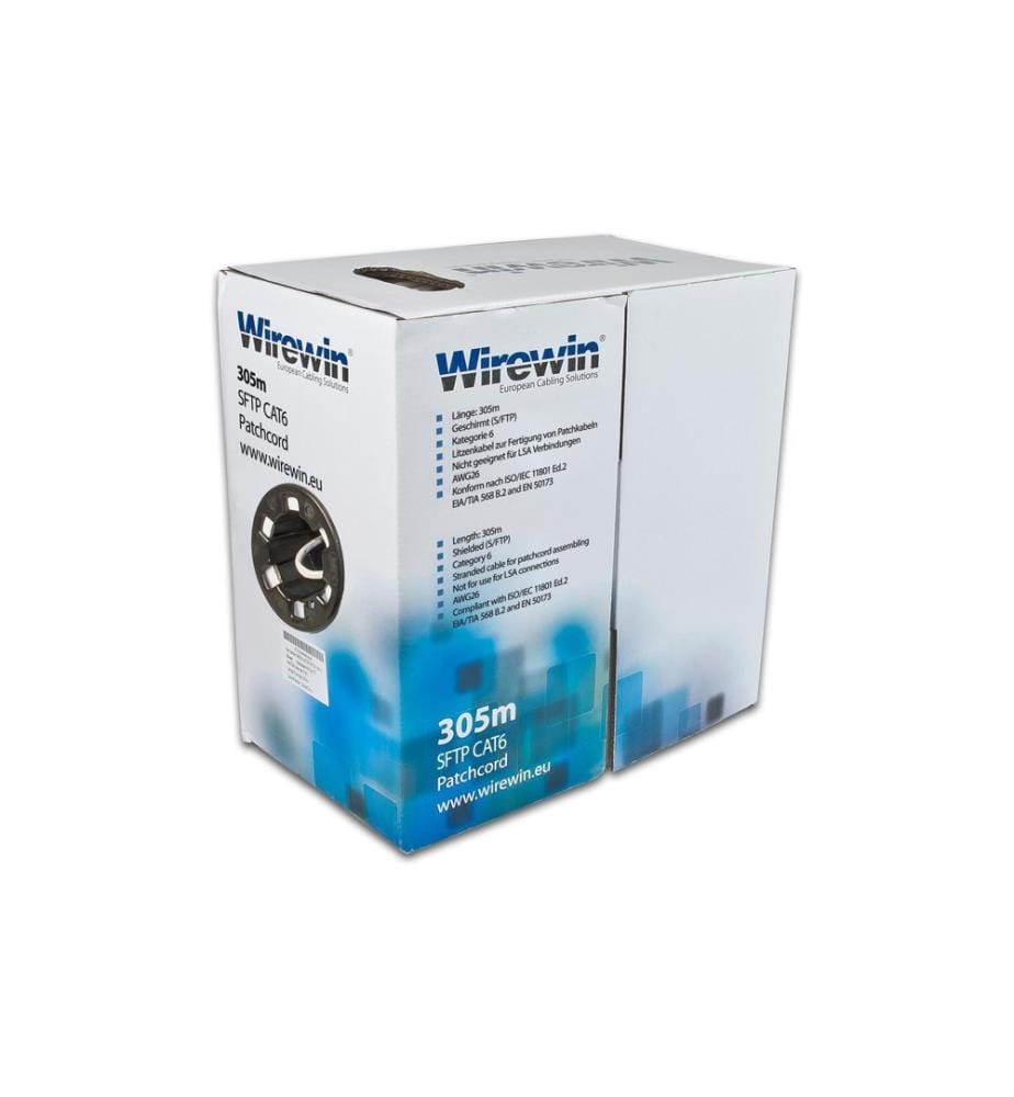 WIREWIN - Câble de renvoi VKBOX KAT6 PATCH Cat 6, S/FTP, 305 m, Gris