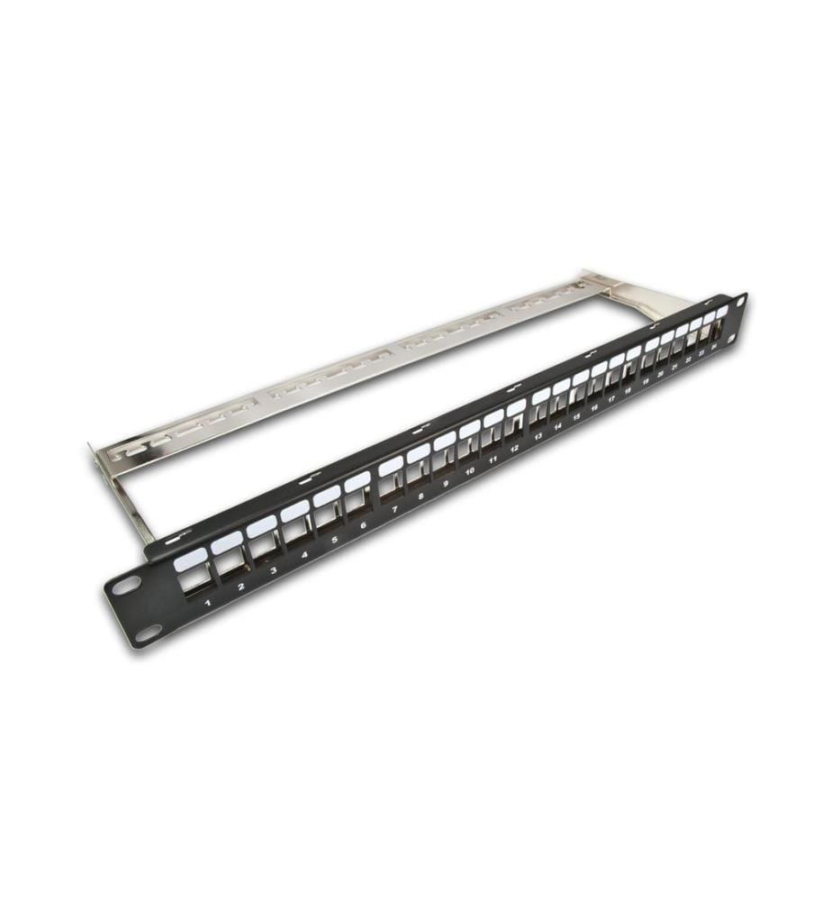 WIREWIN - Panneau de brassage 24 Port, Keystone, 1HE 19-Rack Noir